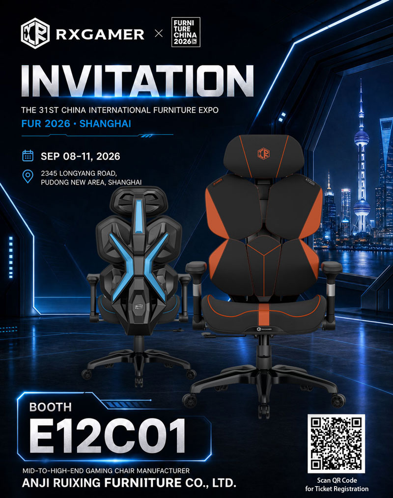 ANJI RUIXING MÓVEIS CO., LTD. PARA MOSTRAR SOLUÇÕES INOVADORAS DE JOGOS E CADEIRAS DE ESCRITÓRIO NA FURNITURE CHINA 2026